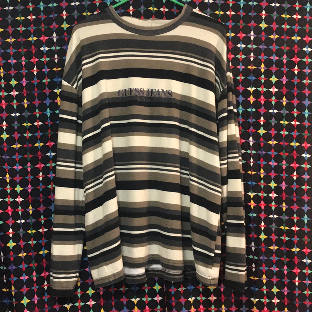 80’s vtg guess striped L/s